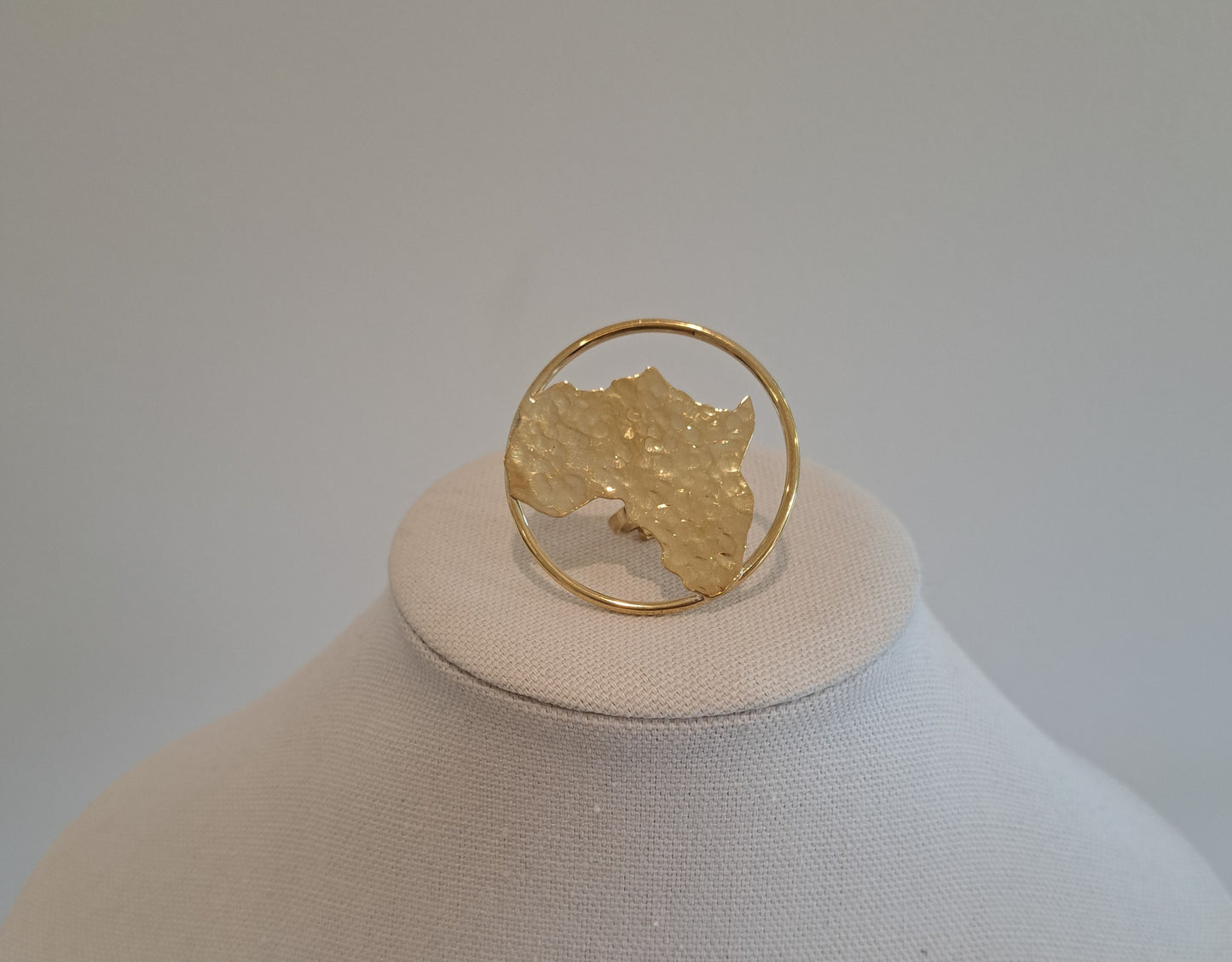 African Map Brass Ring