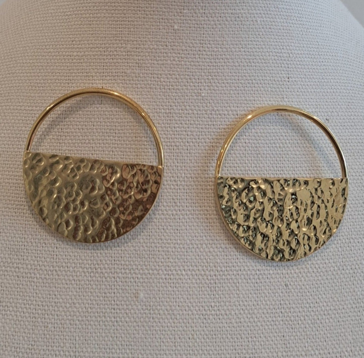 Half Filled Brass Earrings