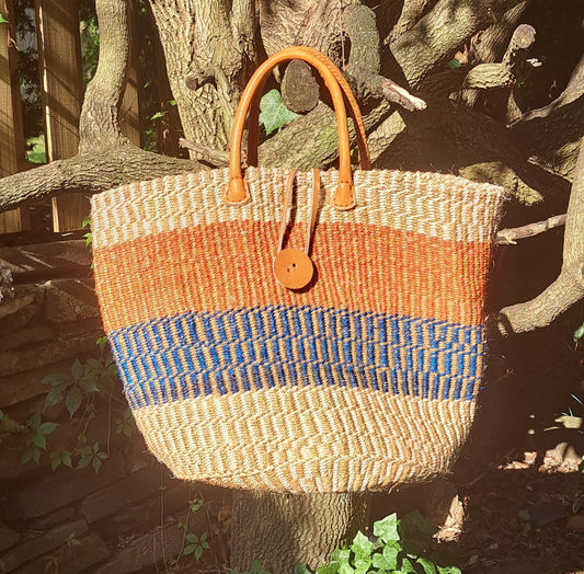 Artisanal Chic Bag Orange and Blue Stripe