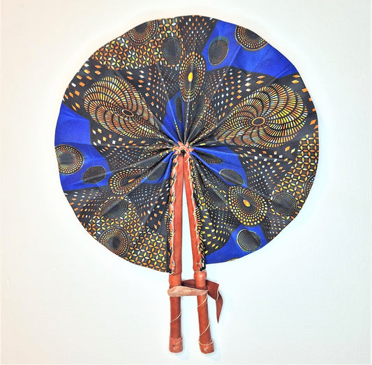 Classy Me Fan, Royal Blue Black and Brown