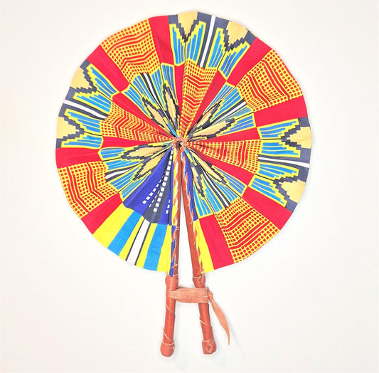 Classy Me Fan, Orange Turquoise and Yellow