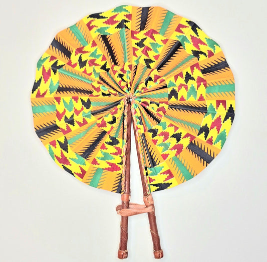 Classy Me Fan Orange Black Green and Yellow Wheel